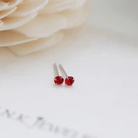 diwenfu genuine 925 sterling silver ruby stud earring red ruby gemstone jewelry bizuteria orecchini silver 925 jewelry female