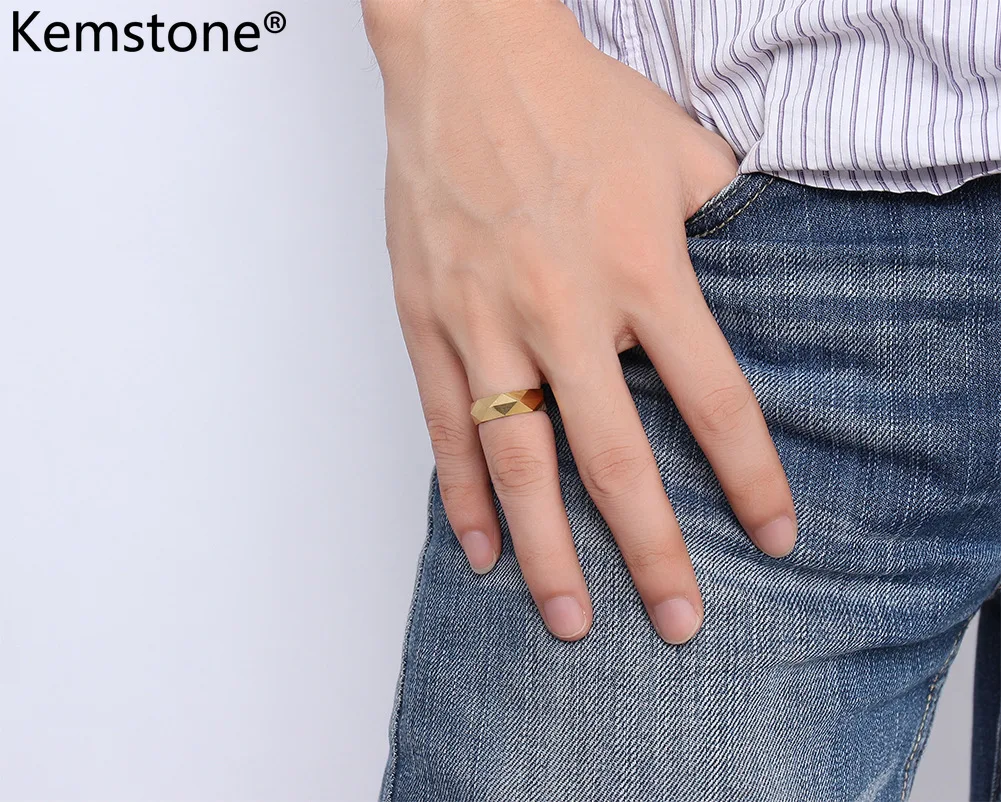 Kemstone 6 мм модное вольфрамовое стальное кольцо с бриллиантами | Украшения и
