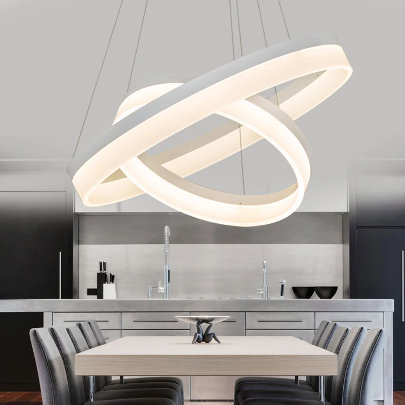 

Modern LED Pendant Lights For Dining Living Room Hanging Circel Rings Acrylic suspension luminaire Pendant Lamp Lighting lampen