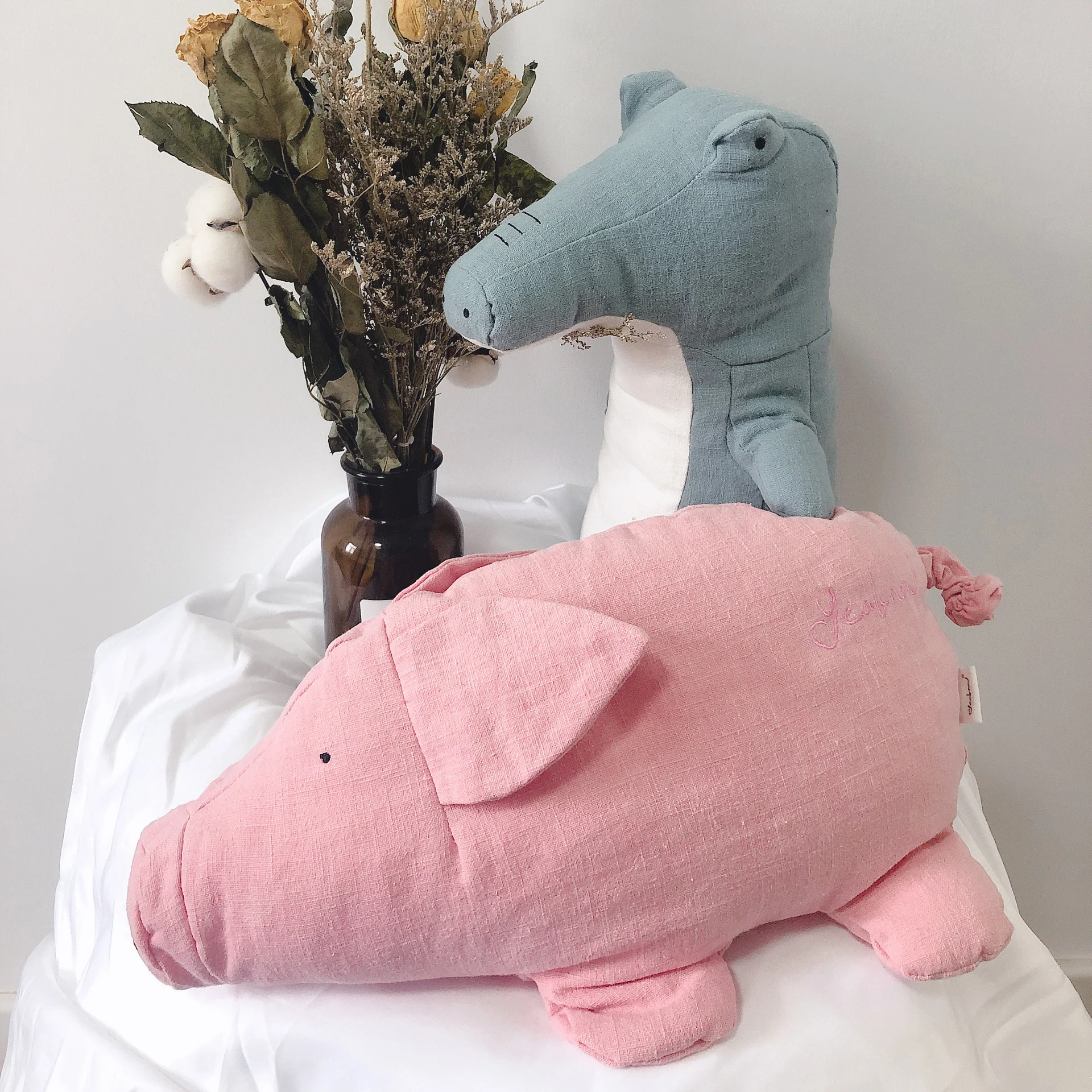 Японская Милая хлопковая льняная поросенок из крокодиловой лисы мягкая детская