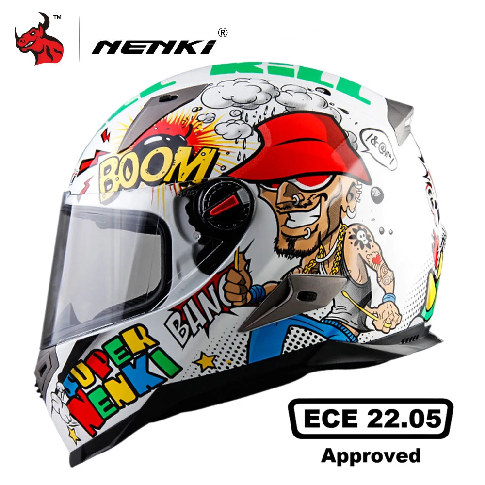 

NENKI Motorcycle Helmet Men Full Face Helmet Moto Riding ABS Material Motocross Helmet Motorbike ECE Certification Casco Moto #