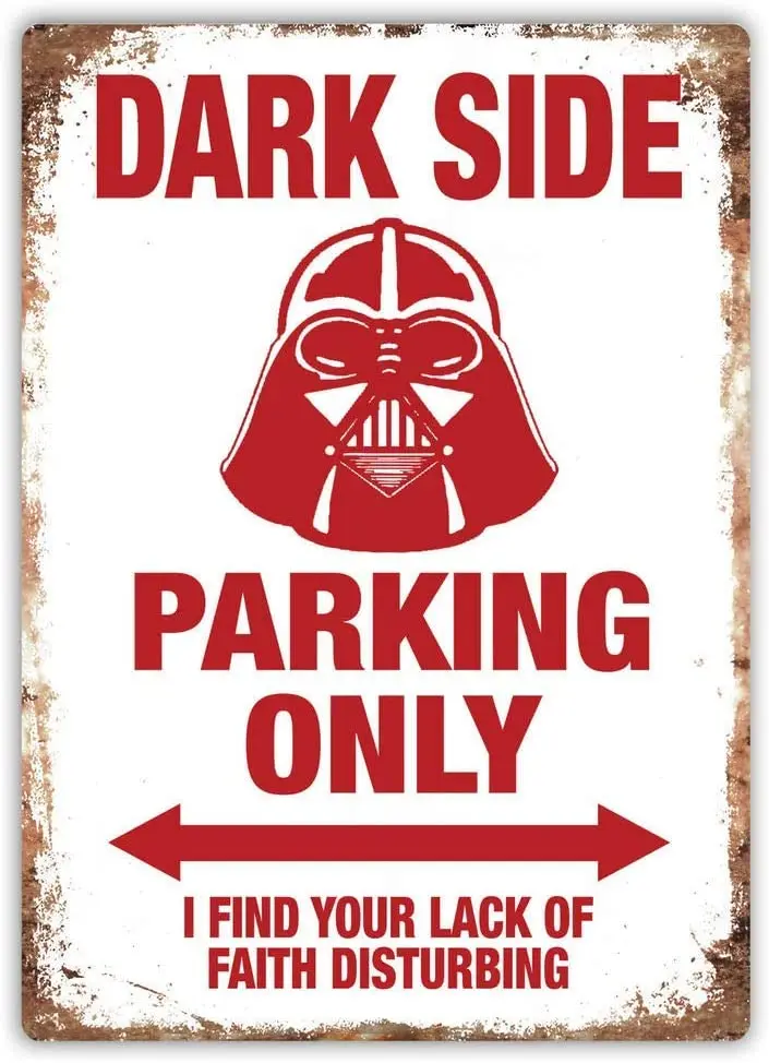 Большой жестяной знак Темная сторона Стоянка Только настенный табличка