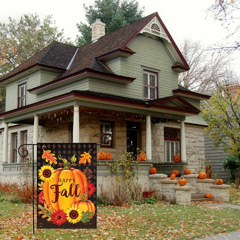 Новая двухсторонняя осень Добро пожаловать садовый баннер украшения для двора