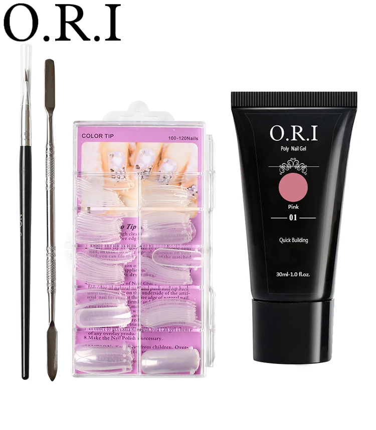 ORI 4 шт/комплект поли гель Наборы Nail Art желе прозрачный УФ Лаки здании ногтей