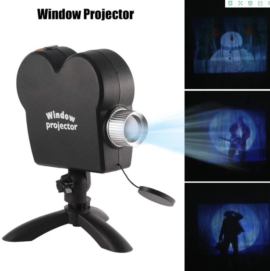L&aacute;mpara de proyecci&oacute;n LED de Feliz Navidad, 12 pel&iacute;culas para vacaciones, decoraci&oacute;n al aire libre, proyector, decoraci&oacute;n de habitaci&oacute;n, ventana del pa&iacute;s de las Maravillas-3