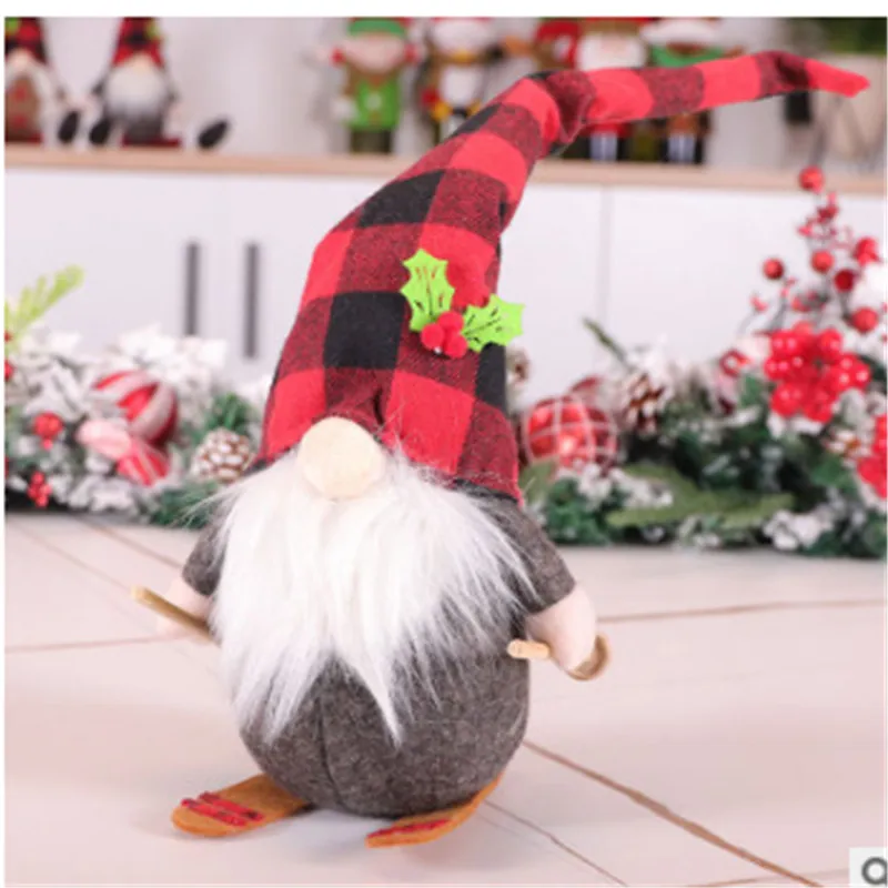 Милый эльф плюшевая кукла украшения для рождественской елки сноуборд Шведский