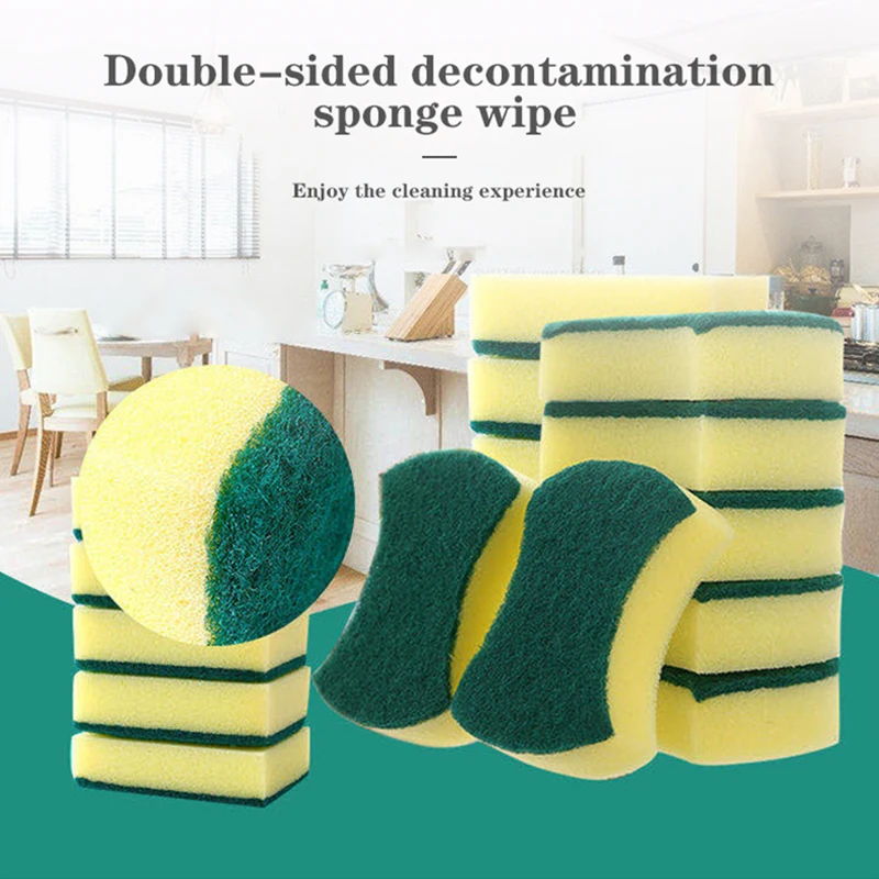 

Waist Shape Sponge Brushes Dual-Side Rub Towels Wiping Rags Sponge Scouring Pad For Pot Dish Sink Cleaning Sponge Kitchen Tools