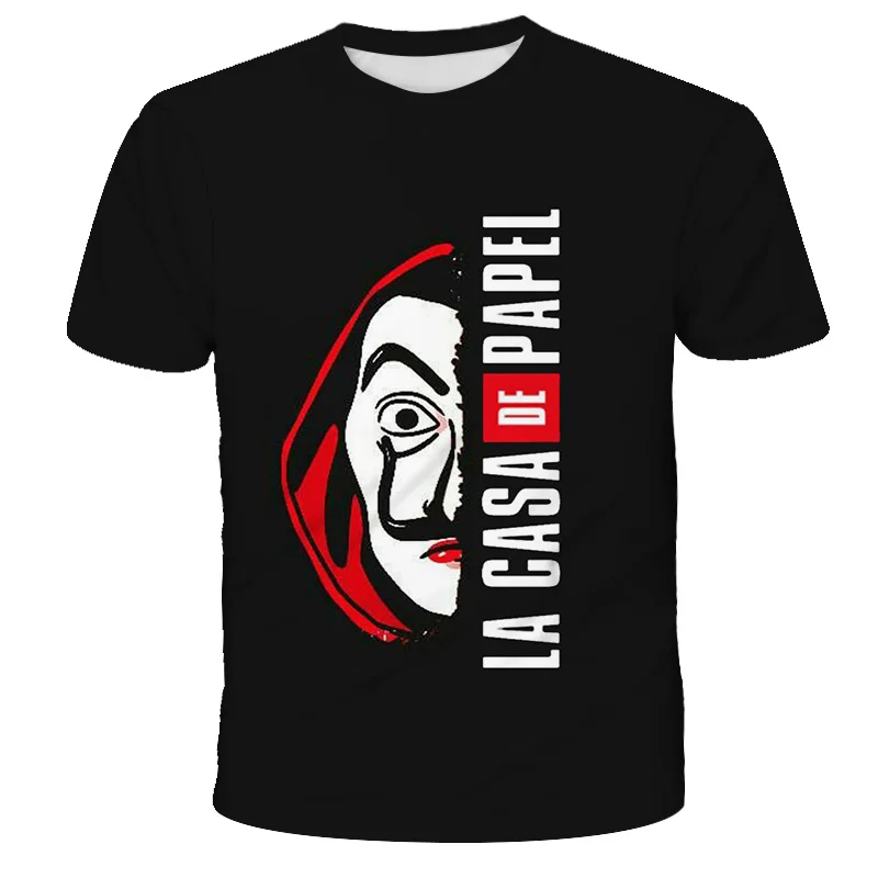 

Summer fashion new 3D printing T-shirt money thief element clothing casual style large size small size wholesale