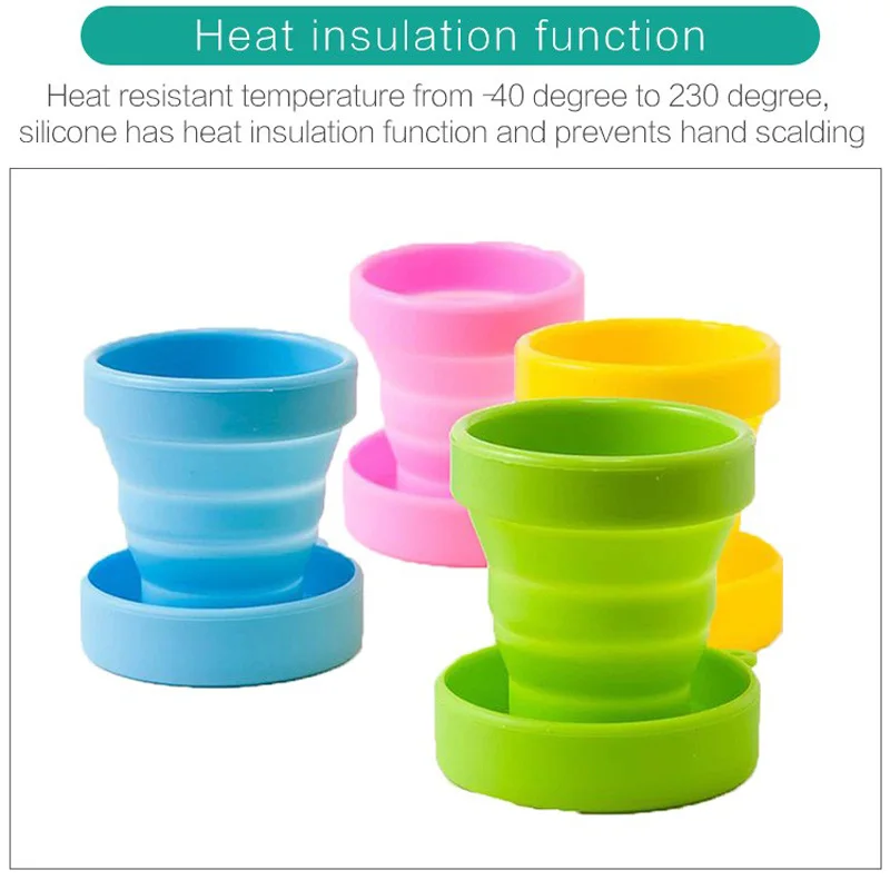 

Silicone Folding Candy-colored Water Cup Outdoor Playing Easy To Storage Portable Drinking Mug