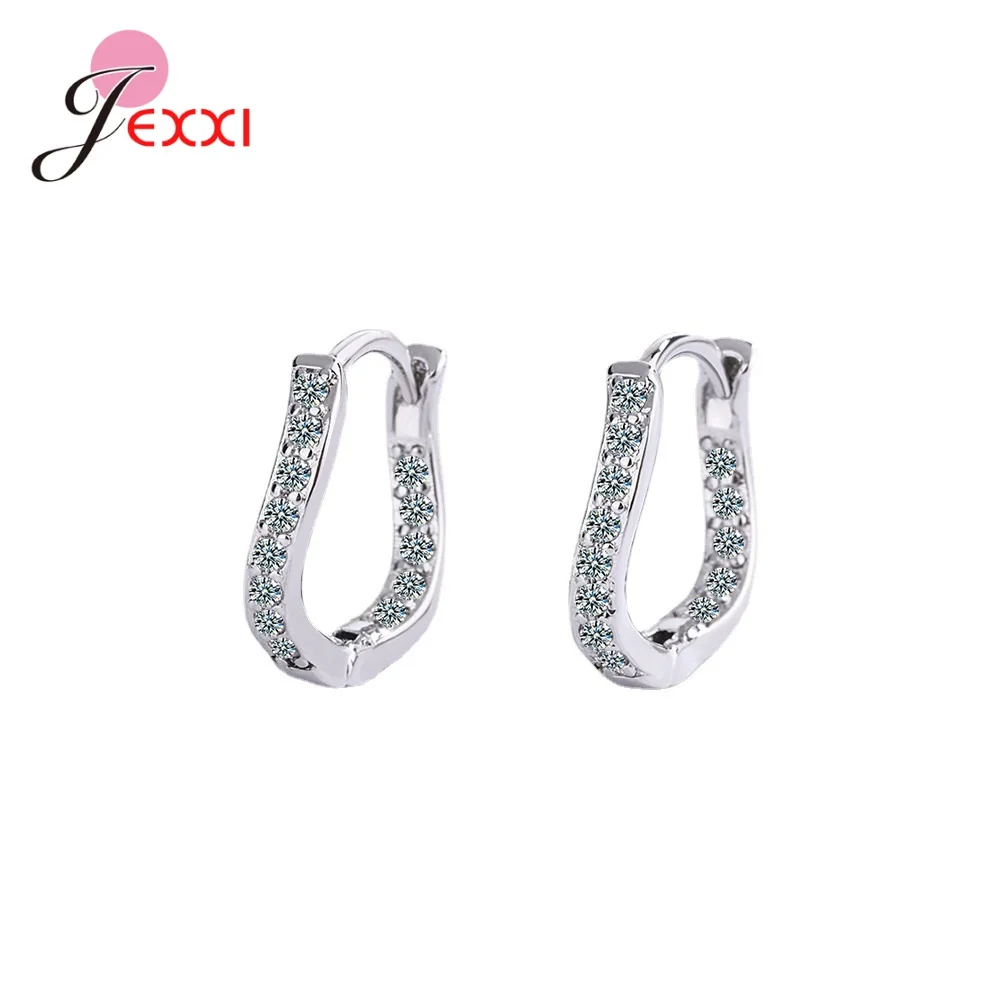 

Женские серьги-Обручи из серебра 925 пробы, с цирконом