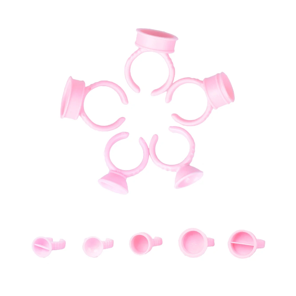 

500 шт. чернил для татуажа, кольцевые чашки одноразовые шапочки для мануального татуажа бровей, Розовый кольцо для татуировки держатель Перм...