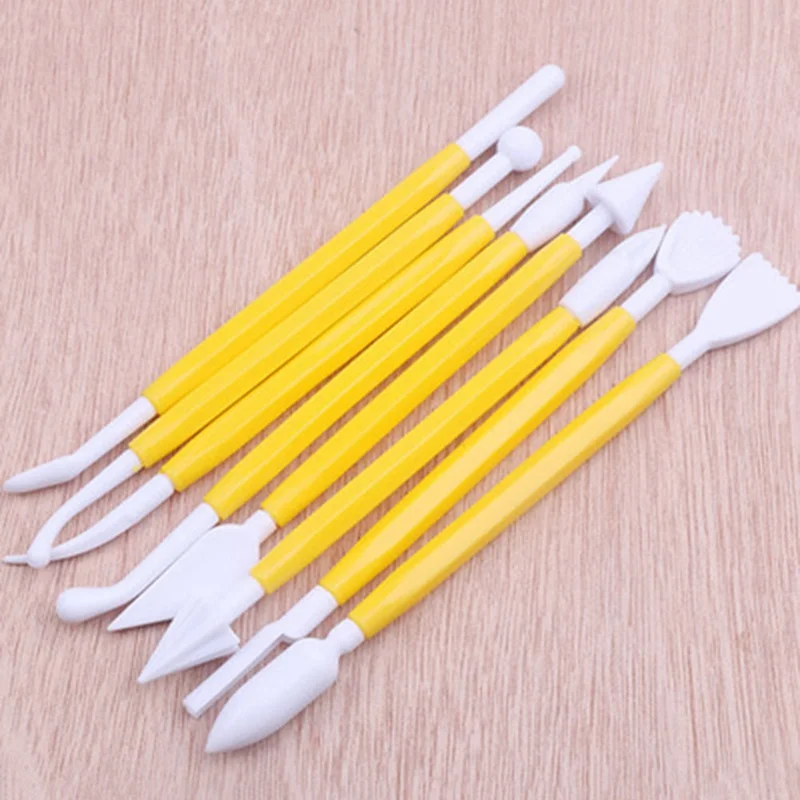 

Useful 8Pcs/Set Fondant Carving Knife Kits Biscuit Icing Sugar Needle Cake Needle Baking Tool Kitchen Baking Tool 5 Colors