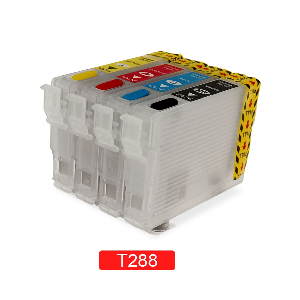 

T288 288XL T2881-T2884 Refillable Ink Cartridge for Epson XP-240 XP-330 XP-340 XP-430 XP-434 XP-440 XP-446 Printers Without Chip