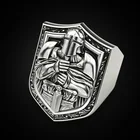 Винтажное мужское металлическое бриллиантовое мужское кольцо-вывеска Templar Jewelry Biker Jewelry Gift