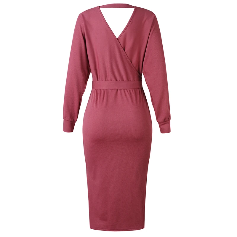 Хлопковое модное женское платье с поясом 2019 новые осенние зимние сексуальные