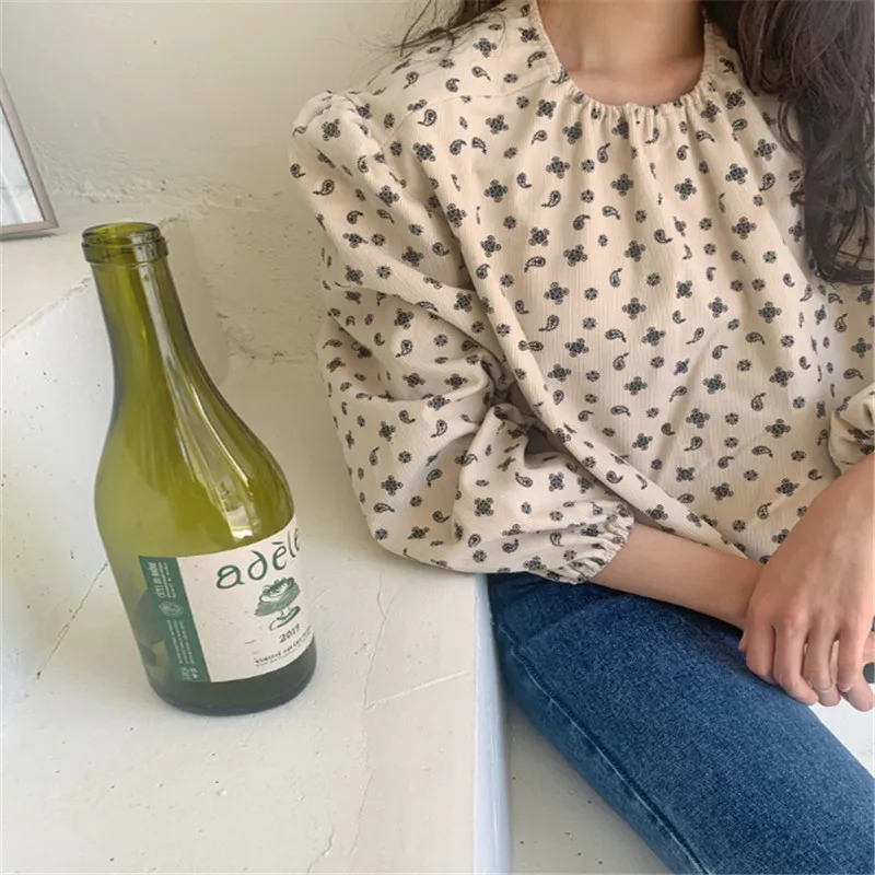 

refresh chic sweet elegant floral print shirt outgoing dating sweet retro shirt early spring loose all-match shirt 2021 new
