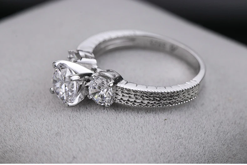 8 мм Sona D Цвет тонкая гравировка кольцо S925 серебро бриллиант Marry me кольцо 925 круглая огранка 4 когти