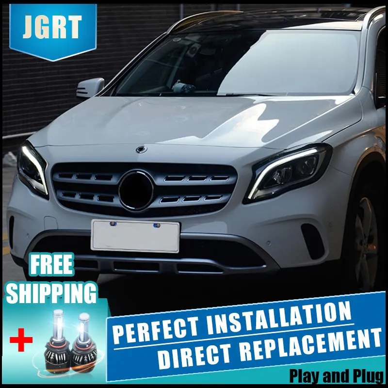2 шт. светодиодный головной светильник s для Benz GLA 2017 2019 Автомобильный с двойной