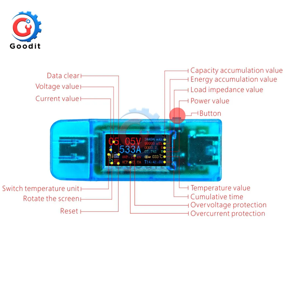 USB 3 0 DC Цифровой вольтметр измеритель напряжения тестер детектор Банк питания