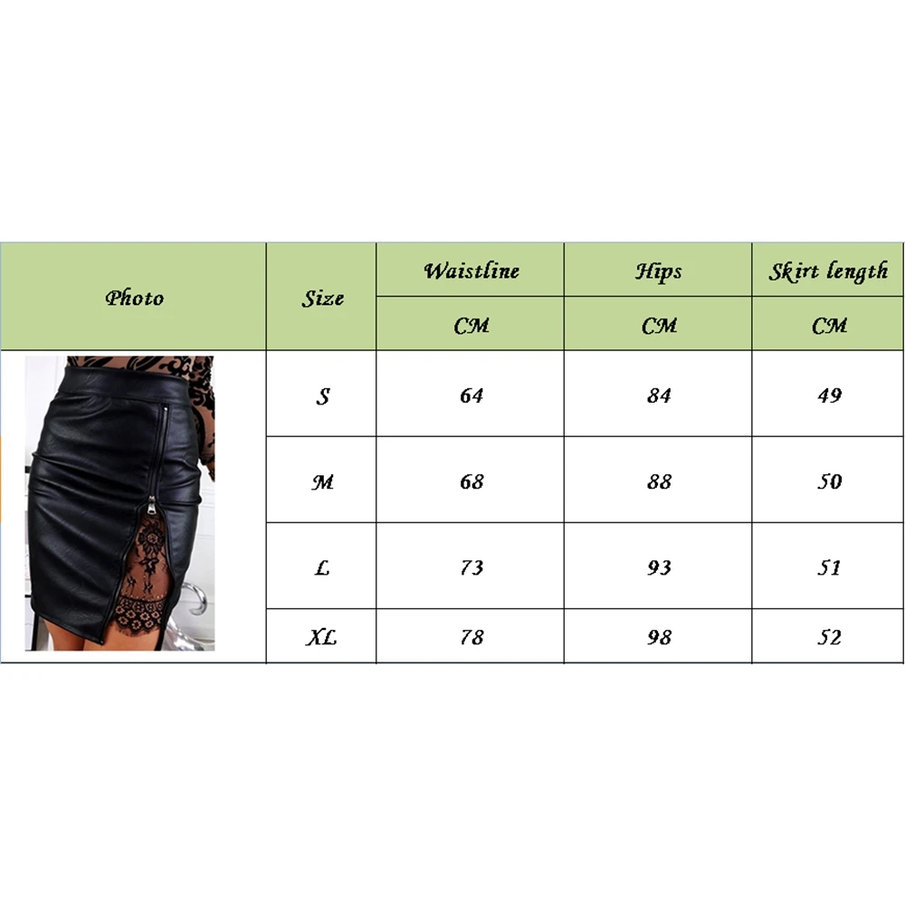 Привлекательная Офисная Женская юбка из искусственной кожи на молнии с разрезом