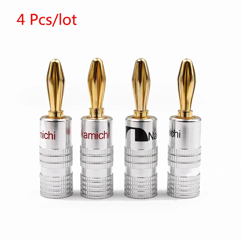 4 мм разъем типа банан аудио динамик Amp позолоченный медный звуковой рожковый