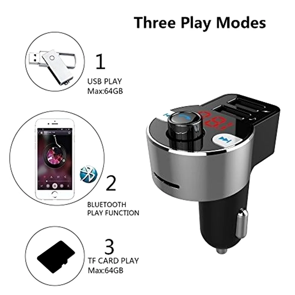 Стерео радио аудио адаптер Bluetooth fm-передатчик светодиодный дисплей