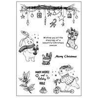 daboxibo christmas ornaments bunny clear stamps mold for diy scrapbooking cards making decorate crafts 2020 new arrival