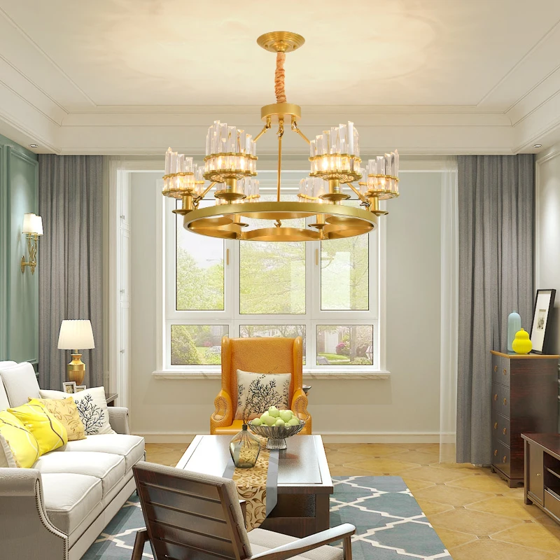 Подвесные светодиодные светильники с кристаллами в скандинавском стиле золотой