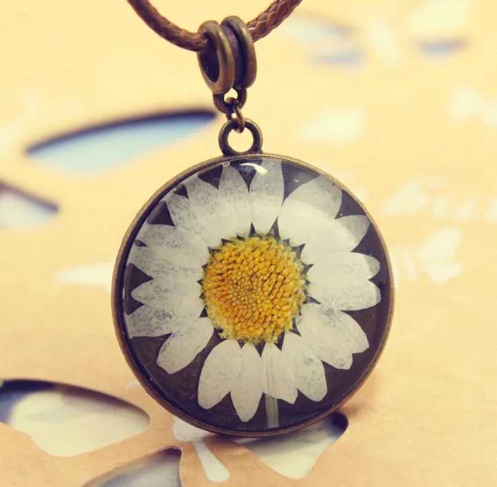 1 шт. сушеный цветок ожерелье Настоящее forget-me-Not живое растение Посеребренная Подвеска ожерелье ювелирные изделия - Окраска металла: 13