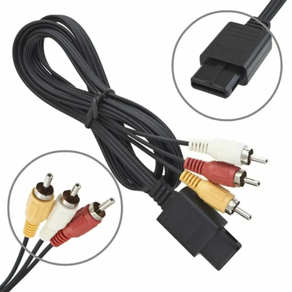 

1.8M For Nintendo 64 Audio TV Video Cord AV Cable to For Super N64 Cube RCA Game Nintend GameCube SNES Accessory J2K1