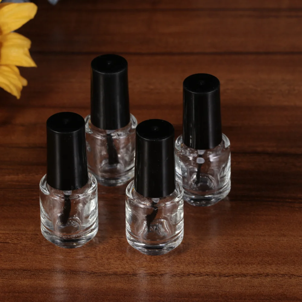 

20pcs 5ml Transparent Glass Bottle Nail Polish Empty Bottle with Brush Black Cap