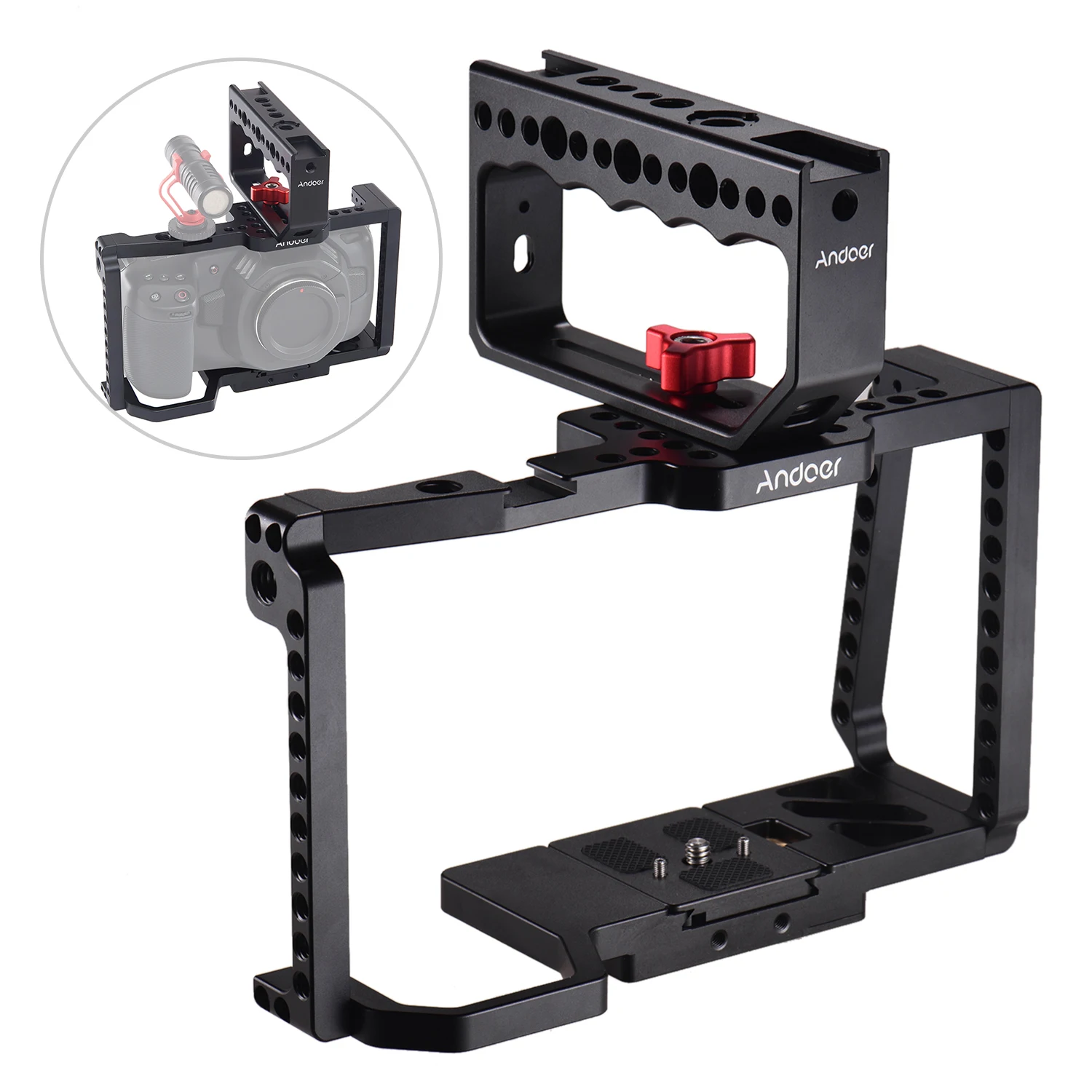 Камера Andoer Cage с верхней ручкой рукояткой для изготовления видеопленки крепление