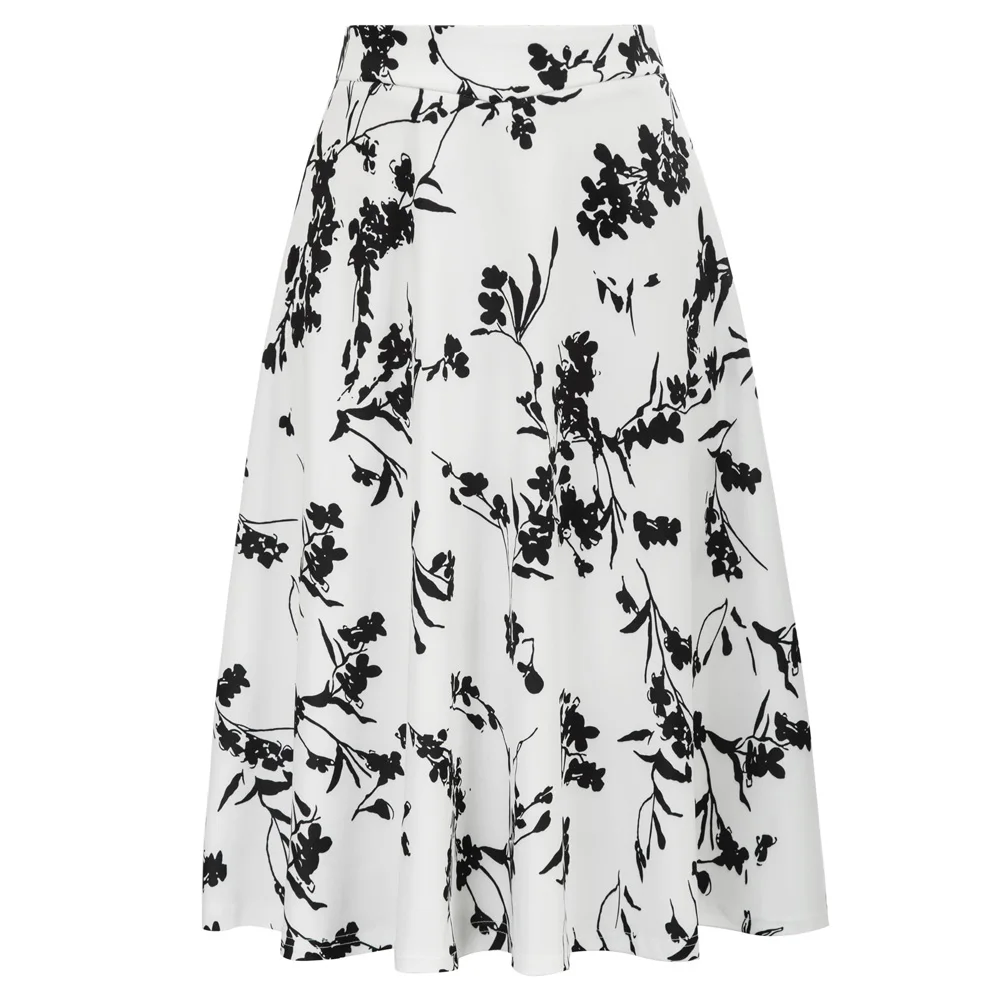 

Printing Skirt Women Spring Summer Casual Sweet Youth Girl Lady Spandex Concealed Elastic Girls Office Leopard Pattern