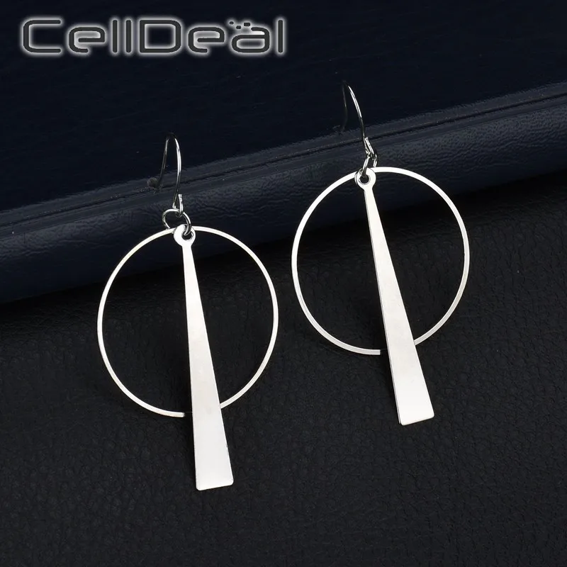 Преувеличенные геометрические круглые серьги в стиле ретро длинные ювелирные