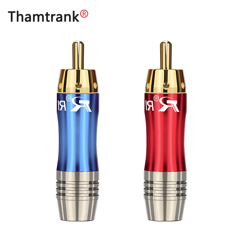 10 пар/20 шт. разъём RCA штекер позолоченный аудиоадаптер синий и красный разъем для