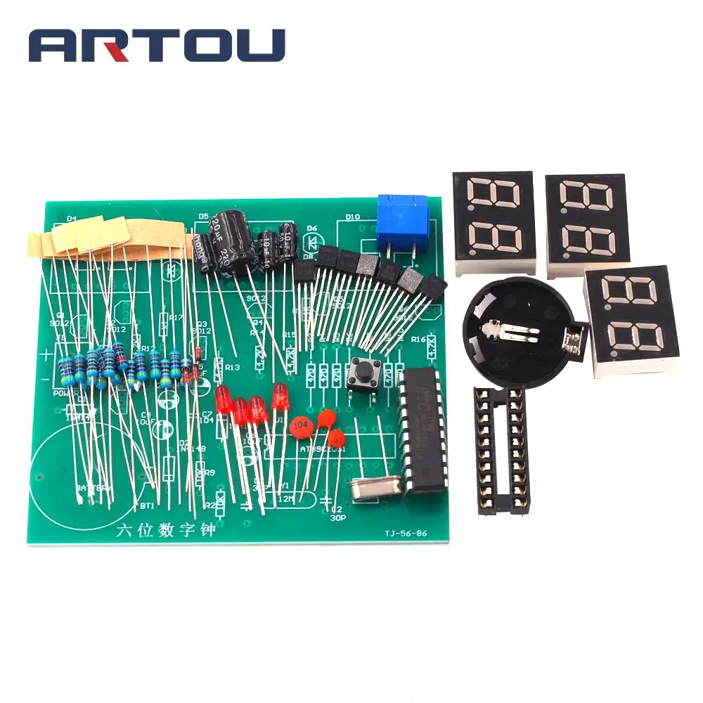 STC Six Digital Clock Kit Single Chip Microcomputer 6 Bit LED Clock Electronic Production