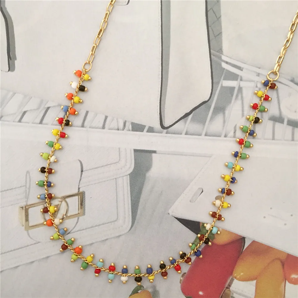 Шикарные женские летние платья для девочек золотое украшение на шею с Цвет цепи