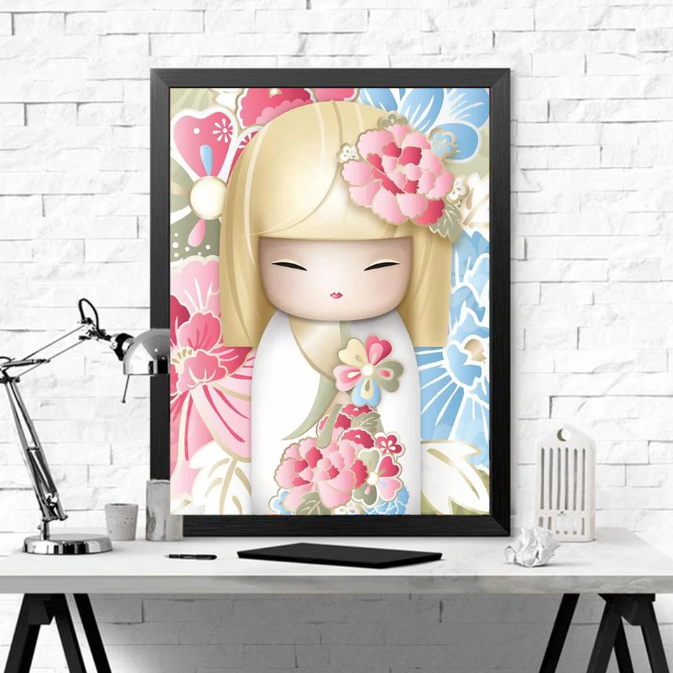 

5D алмазная Вышивка Девушка мультфильм алмазная живопись полный квадратный круглый горный хрусталь мозаика Набор для вышивки крестиком дом...