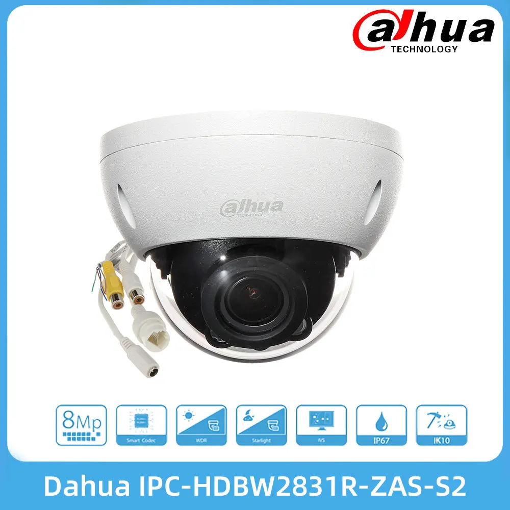 

Dahua IPC-HDBW2831R-ZAS-S2 8MP Lite IR вариофокальная купольная сетевая камера H.265 2,7-13,5 мм Len IP67 IK10 PoE 256GB Поддержка SD