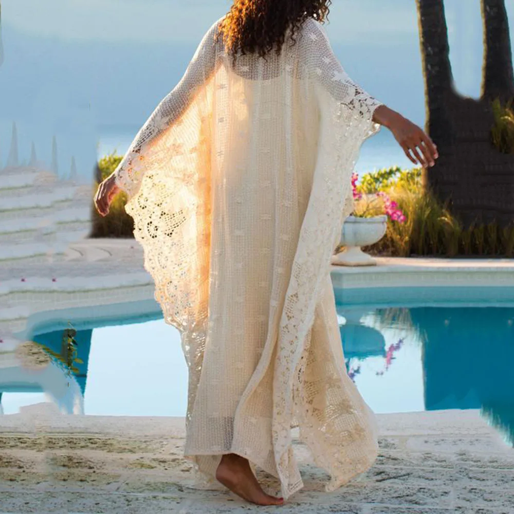 Из двух предметов синий кружевное длинное платье для женщин Boho розовый размера