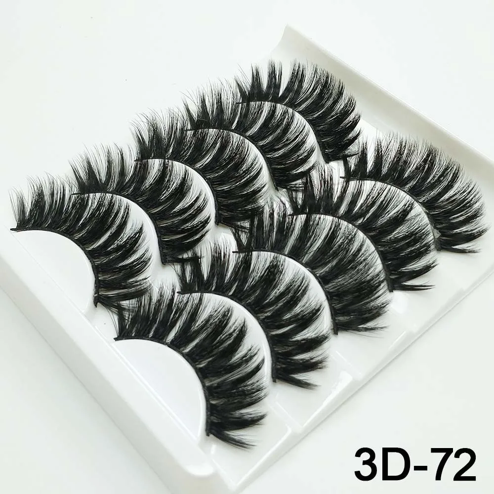 3D-72 5 пар норковых ресниц натуральные/толстые 3D Искусственные ресницы натуральные накладные ресницы ручной работы инструмент для макияжа накладные ресницы - Цвет: 3D-72