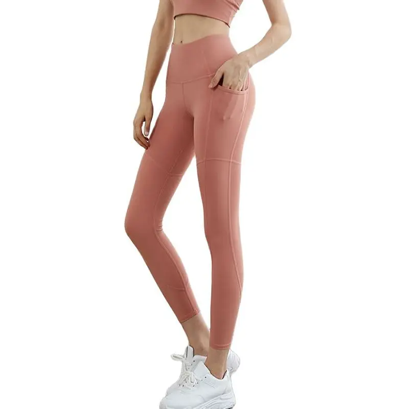 

Fitness Yoga Pants With Pocket High Waist Seamless Yoga Leggings Sport Women Gym Exercise Pants Solid Stretch Black Tights