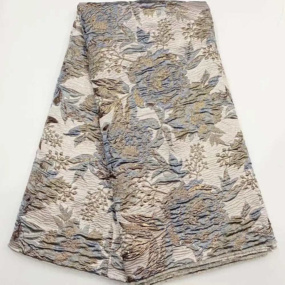 Лидер продаж 5 ярдов Африканское парчовое кружевной ткани с жаккардовым