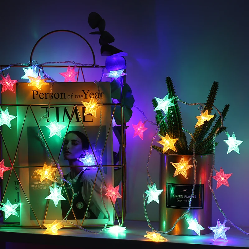 Гирлянда со звездами осветительная цепочка гирлянда для сада Рождества свадьбы