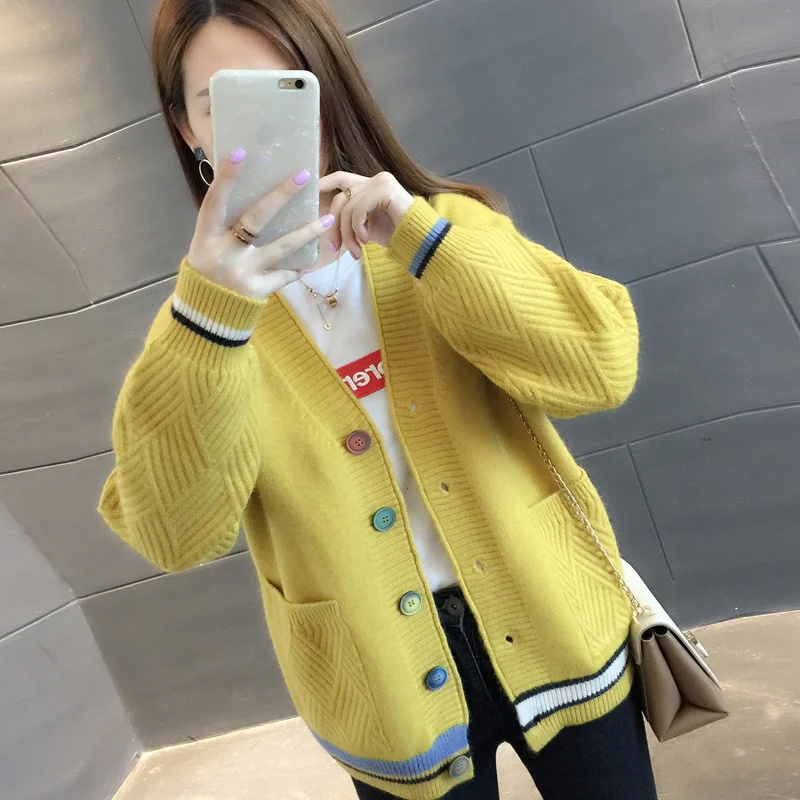 Online Celebrity Sweater Coat Women's 2021 Spring and Autumn New Korean Style Loose Short Student Western All-Matching |
