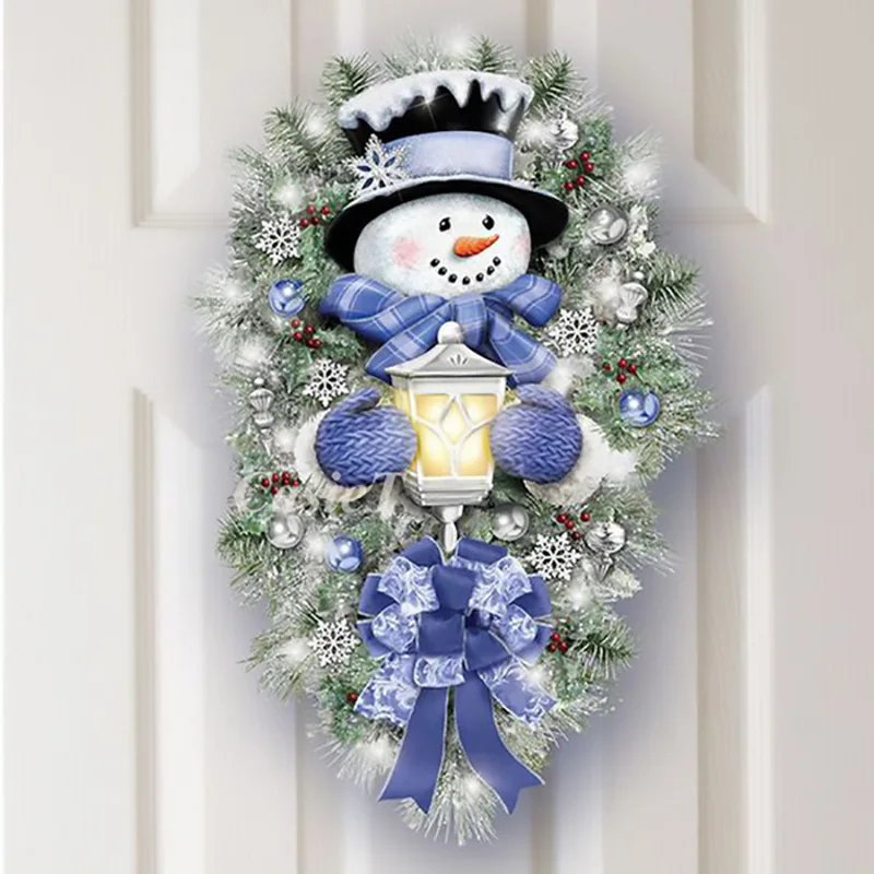 

2021 New Year Christmas Decoration Stickers for Home Outdoor Window Snowman Wreath Xmas New Year Door Wall Party Decoration 2022
