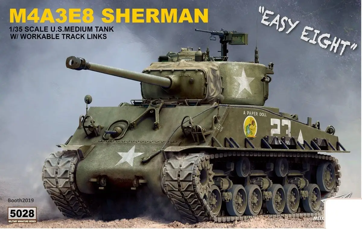 Ржаное поле 5028 1/35 M4A3E8 Шерман с работоспособными звеньями новая модель RMF