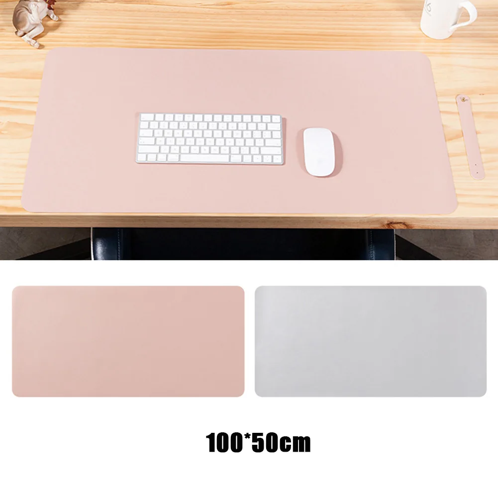 

Dual-Sided Desk Pad Waterproof Leather Office Desk Mat PU Mouse Pad Desk Cover Writing Mat for Office Home DQ-Drop