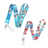 yl357 cat anime lanyards for key neck strap for card badge holder gym key chain diy hang rope student friend accessories gift
