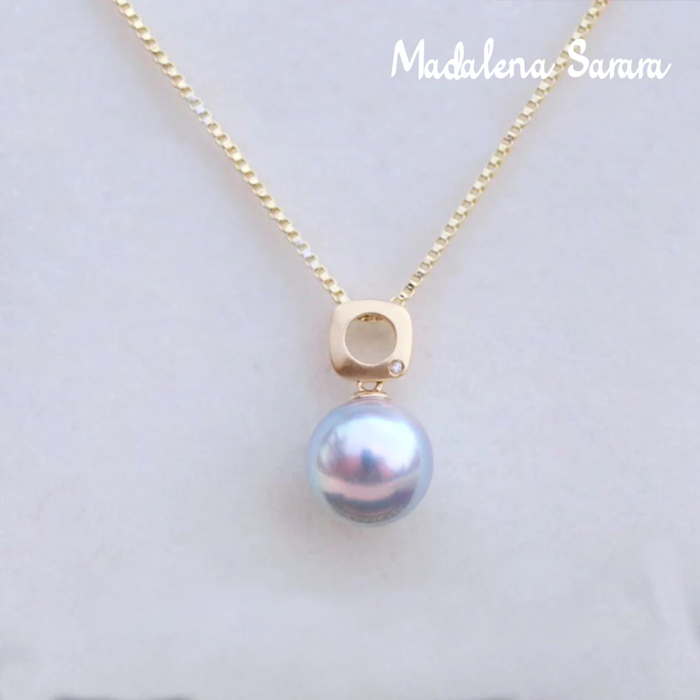 Ожерелье женское из золота 18 карат с морской жемчужиной 7-7 5 мм